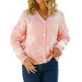 thumbnail image 3 of Vedolay Sweaters for Women Trendy Long Sleeve Cardigan Sweaters Open Front Button Down Loose Sweaters Pink,XL, 3 of 5