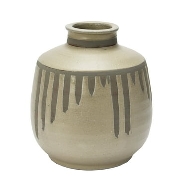Bloomingville Terracotta Vase with 2-Tone Reactive Glaze, Green