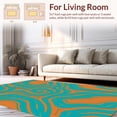 thumbnail image 2 of ODIKA 6'x9' Machine Washable Non-Slip Area Rug, Ethereal Marble Swirl Luxury Artistic Decorative Elegant High Traffic Rug with Pad, Orange, 500696, 2 of 8