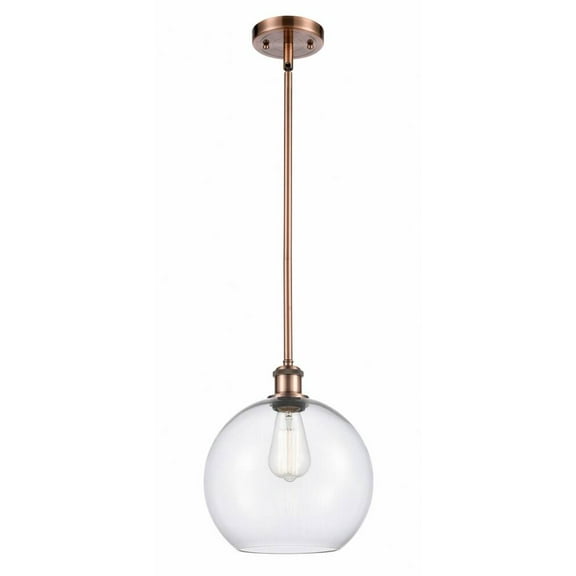 Innovations 516-1S-AC-G122-10-LED Large Athens 1 Light Pendant part of the Ballston Collection, Antique Copper