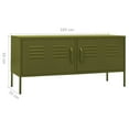 thumbnail image 4 of vidaXL Meuble TV - Vert Olive - 105x35x50 cm - Acier, 4 of 5