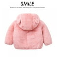 thumbnail image 4 of URMAGIC Toddler Boys Girls Hooded Jacket Fleece Hoodie Winter Warm Solid Color Coat Cute Bear Ear Sweater Thick Clothes 3-4 Years, 4 of 4