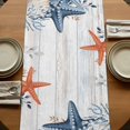 thumbnail image 5 of Table Runners 120 Inches Long Dress Scarves, Orange Blue Starfish Coastal Farmhouse Coffee/Dining/Kitchen Table Runner for Living Room, Summer Beach Eucalyptus Retro 13x120 Inch, 5 of 9