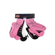 Angle View: Harley-Davidson Little Girls' Knitted-In Shoe Socks, 3 Pairs, Pink 7020409 (7/8), Harley Davidson