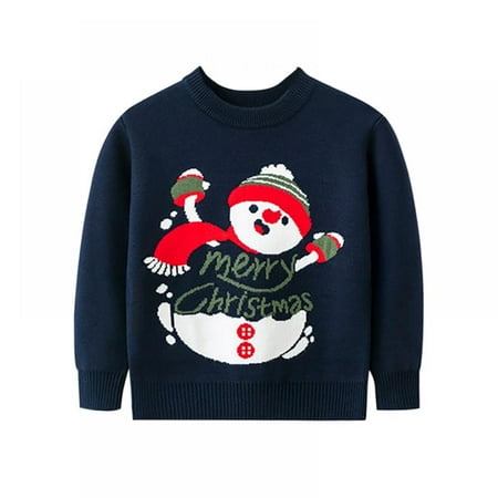 

1-6 Years Toddler Kids Baby Girl Christmas Sweater Crewneck Knit Cute Sweaters Pullover Sweatshirt Top Fall Winter Clothes