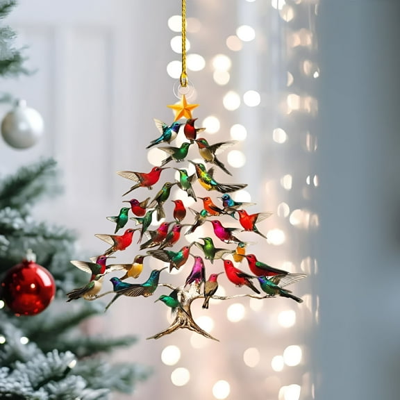 LAMIRO Hummingbird Christmas Ornaments Ornaments for Tree Hummingbird Gifts,3.14"