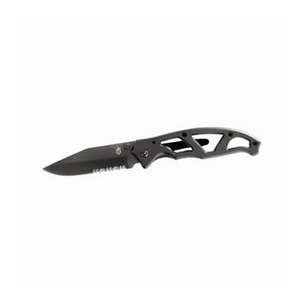 Gerber Paraframe I Serrated Folding Knife - High Carbon Stainless Steel Blade - Grey
