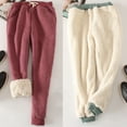 thumbnail image 5 of Chic Lady Solid Color Drawstring Pocket Plush Casual Loose Sport Pants Trousers, 5 of 8