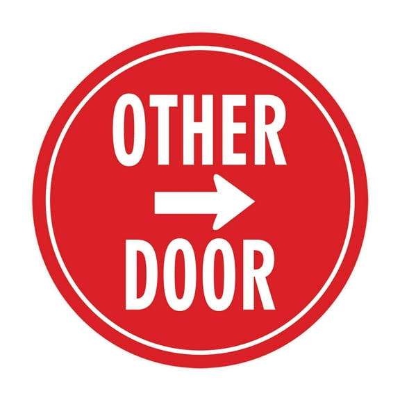 Signs ByLITA Circle Other Door (Right Arrow) Sign (Red) - Large