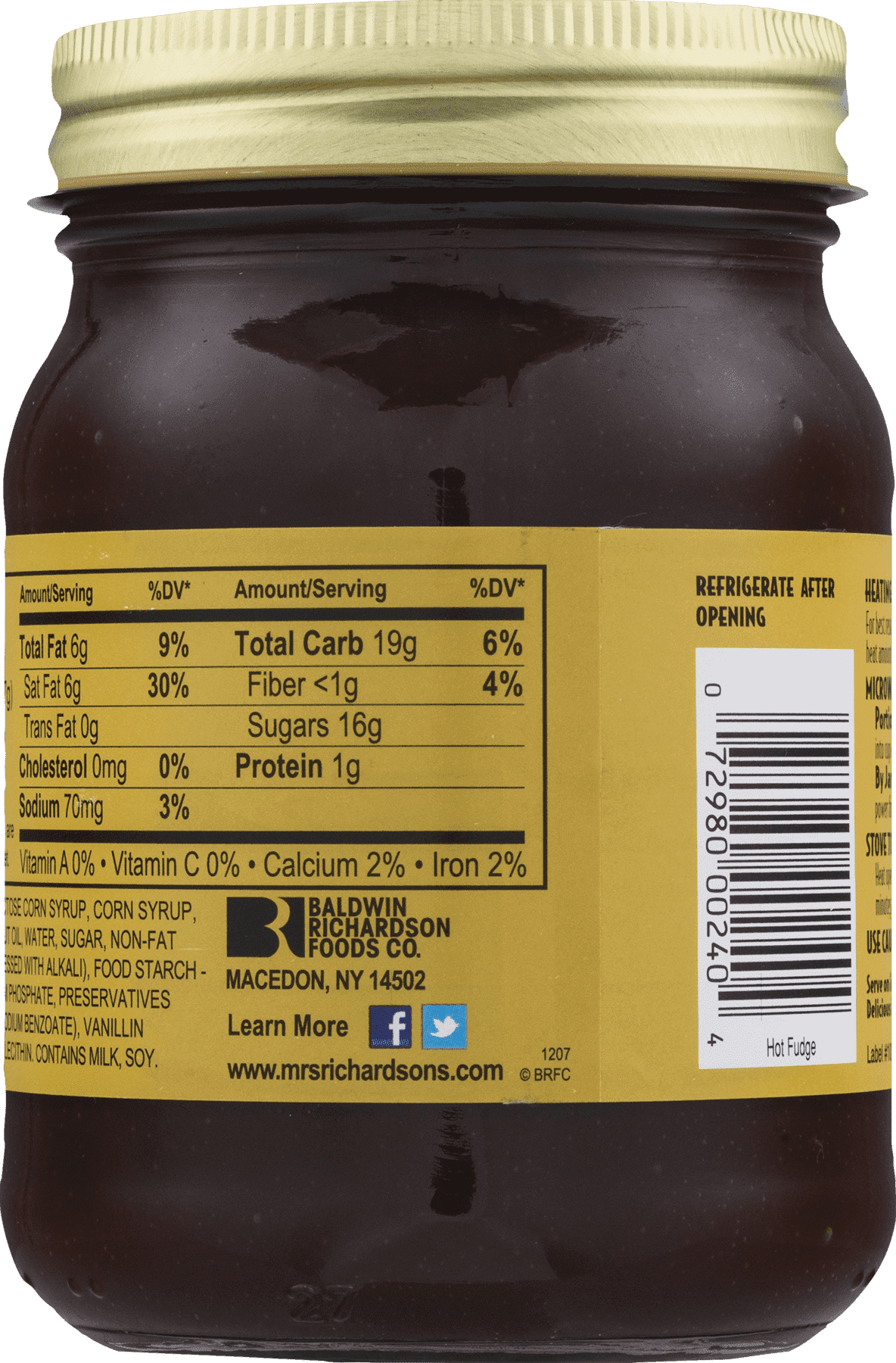 Mrs. Richardson's Hot Fudge Topping 15.5 oz