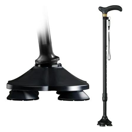 SQIREP Walking Cane - 10 Levels Adjustable Walking Stick with Ergonomic Handle and Wrist Strap Lightweight Sturdy Canes for Seniors