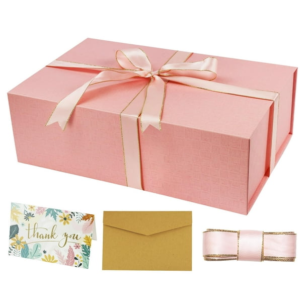 Caja de regalo YINUOYOUJIA 35x23x11 cm con tapa magnética rosa