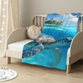 thumbnail image 2 of nygtbtfer Beautiful Seaside Scenery Flannel Throw Blanket, Soft Lightweight Cozy Warm Blue Sea Island Sky Blankets for Couch Bed Travel 50x60in, 2 of 6