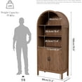 thumbnail image 2 of 70.9" Tall Storage Cabinet with Fluted Doors, Arched Freestanding Cabinet with 5 Shelves, Wooden Bookcase Storage Cabinet Suitable for Living Room, Dining Room, Bathroom, 2 of 16