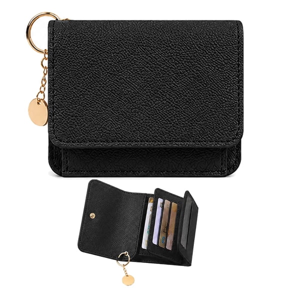 Women's Elegant Minimalist Short Slim Wallet, Small Leather Wallet with Card Holder and Coin Pocket