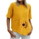 thumbnail image 1 of Blusa con bolsillo y estampado de solapa con botones de manga larga informal para mujer Pompotops hfajkhk137051, 1 of 4