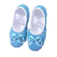 thumbnail image 2 of HAOTAGS Yoga Dance Shoes for Girls, Satin Performance Round&nbsp;Toe Ballet Shoes Blue 5.5 T, 2 of 3