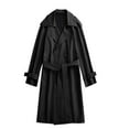 thumbnail image 2 of Christmas Clearance! AIEOTT Mens Full Length Trench Coat Wool Double Breasted Pea Coat Big and Tall Trench Coat Lightweight Open Front Cardigan, 2 of 9