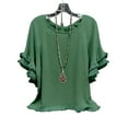 thumbnail image 4 of Green Womens Blouses Womens Plus Size Tops Tunic Short Sleeve Crew Neck Shirts Casual Soft Blouse 1XL 5XL Ladies Tops and Blouses, 4 of 4