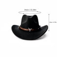 thumbnail image 3 of Kids Western Hats Boys Girls Cowboy Leather Buckle Felt Cowgirl Hat Cowboy Red Bandanas,One Size, 3 of 5