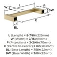 thumbnail image 5 of Amerock Monument Golden Champagne 8 inch (203mm) Towel Bar, 5 of 6