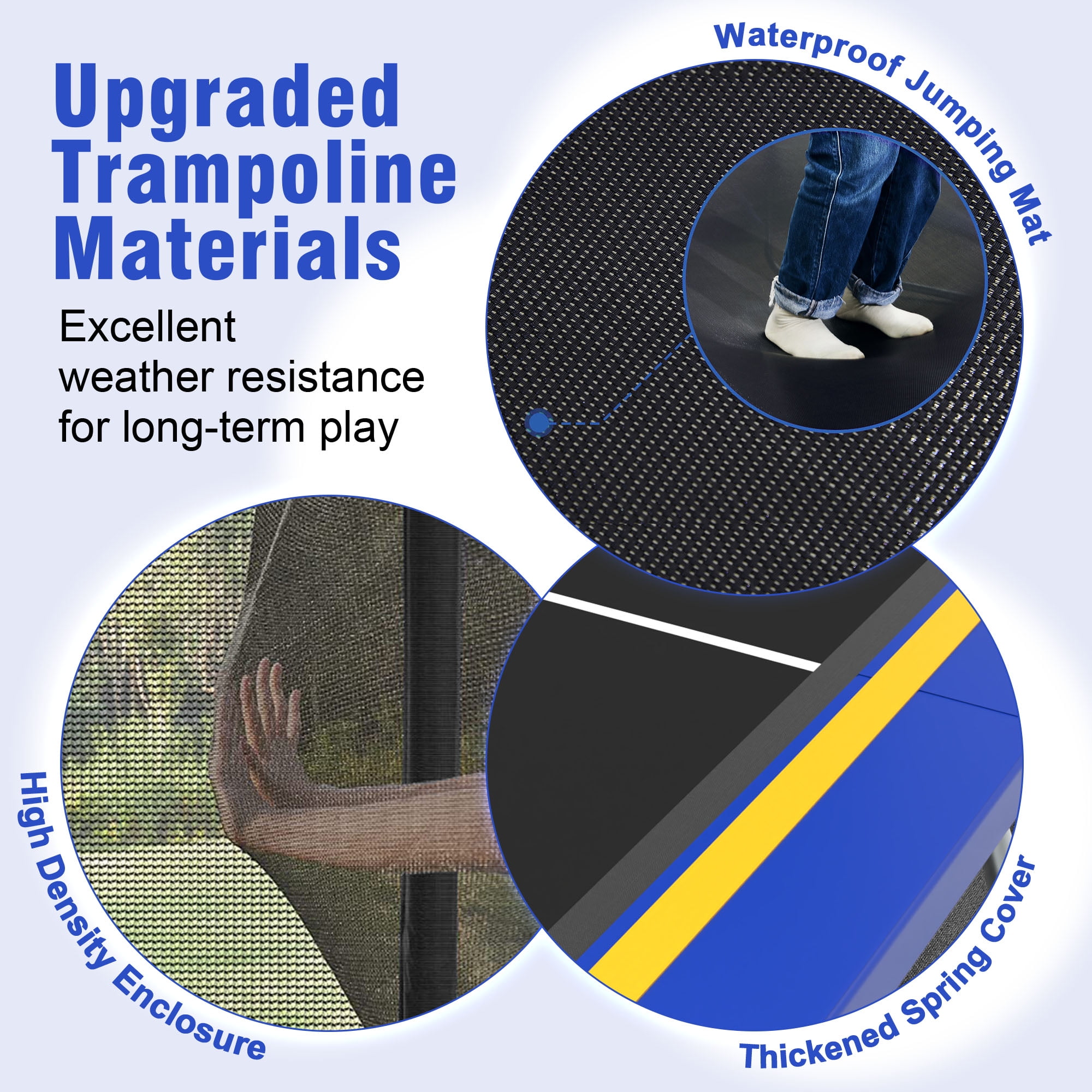 8x12FT Outdoor Trampoline for Kids, 3-IN-1 Rectangle Trampoline with Basketball Hoop, Soccer Target, Adults Trampoline Max Weight 2200LBS, Shoe Bag, Basketball, Soccer