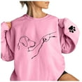 thumbnail image 1 of HNMKIU Hauts pour Femmes Chandail en Molleton Imprimé Surdimensionné Col Rond Manches Longues Chandail, 1 of 4
