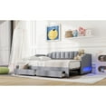 thumbnail image 6 of Miekor Furniture Twin XL Size Extendable Upholstered Daybed with Two Storage Drawers and LED Light,Twin XL to King Daybed,Gray MK3782, 6 of 12