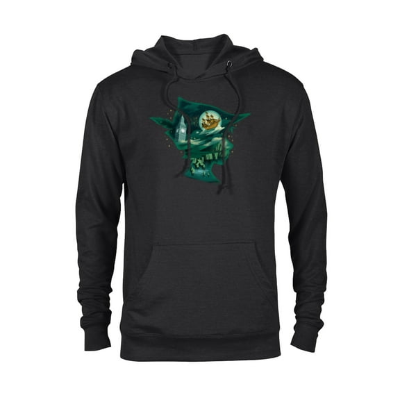 Disney Peter Pan & Wendy Silhouette of Adventure Disney  - Pullover Hoodie for Adults - Customized-Black