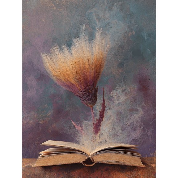 Qisvanset Flower from Book Canvas Art 15.75x11.81 Inches