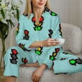 thumbnail image 6 of Pajama Sets for Women 2 Pcs, traffic light Pattern Button Down Long Sleeve Sleepwear Lounge PJ Sets, 6 of 6