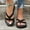 Black, variant on Women's Wide Width Cross Strap Flat Beach Sandals, Casual Lightweight Non Slip Open Toe Slides for Summer Daily Wear Black 42
