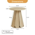 thumbnail image 3 of Wirrytor Farmhouse Small Pedestal End Table, Round Martini Table, Rustic Drink Table,Accent Side Table for Living Room Bedroom,Natural Wood, 3 of 8