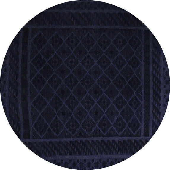 Ahgly Company Machine Washable Indoor Round Southwestern Blue Country Area Rugs, 7' Round