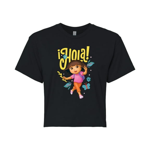 Dora The Explorer - Hola - Juniors Cropped Graphic T-Shirt