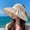 Beige, variant on Ladies' Sun Hat, Wide Edged Grass Woven Beach Hat, Ladies' Ponytail Hat, Foldable Floppy Disk