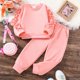 thumbnail image 5 of Gibobby Conjunto de pantalones para niños Otoño e invierno para niños, mangas de diseño único, de manga larga, pantalones superiores, traje para niñas(Rosa,5 Años), 5 of 5