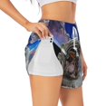 thumbnail image 3 of Lsque Astronaut in Outer Space Printed Women's Running Shorts with Liner Pockets,Elastic Quick Dry Workout Athletic Gym Yoga Shorts,Womens High Waist Shorts-Large, 3 of 9