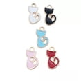 thumbnail image 4 of K-KED 100 Pcs Multicolor Alloy Enamel Cat Charms Pendant 15X8MM Diy Making D20126-White, 4 of 9