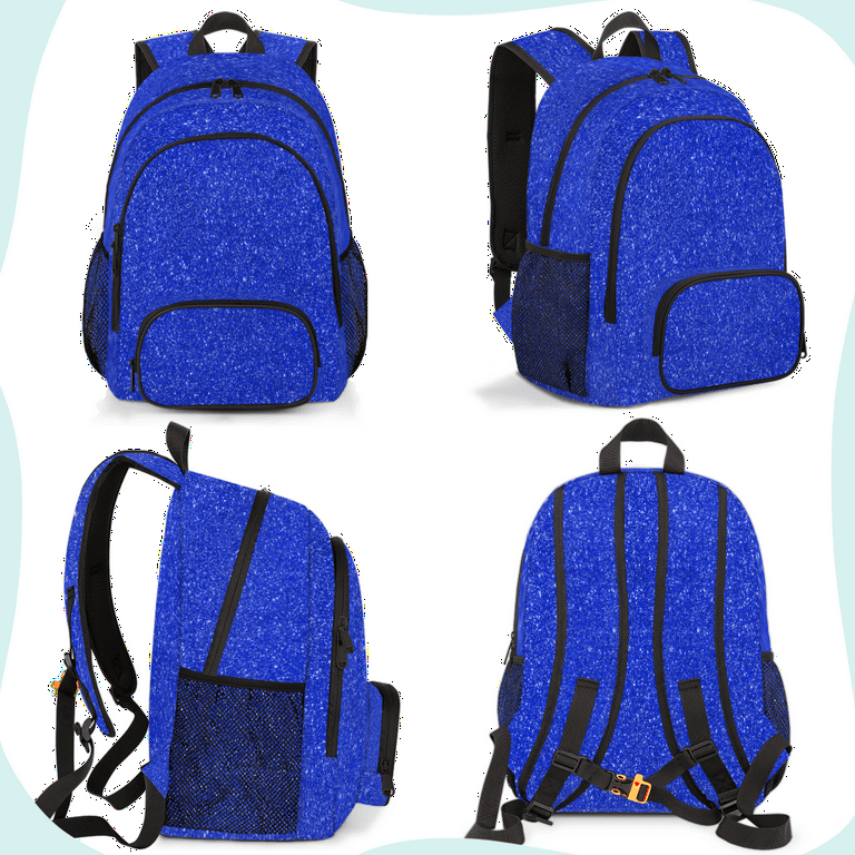 Herdesigns Blue Glitter Star Laptop Backpack for Women Men,
