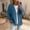 Blue, variant on Women's Sweater, V Neck Cardigan 3/4 Sleeve Open Front Button Down Loose Fit Casual Daily Wear 8 Colors