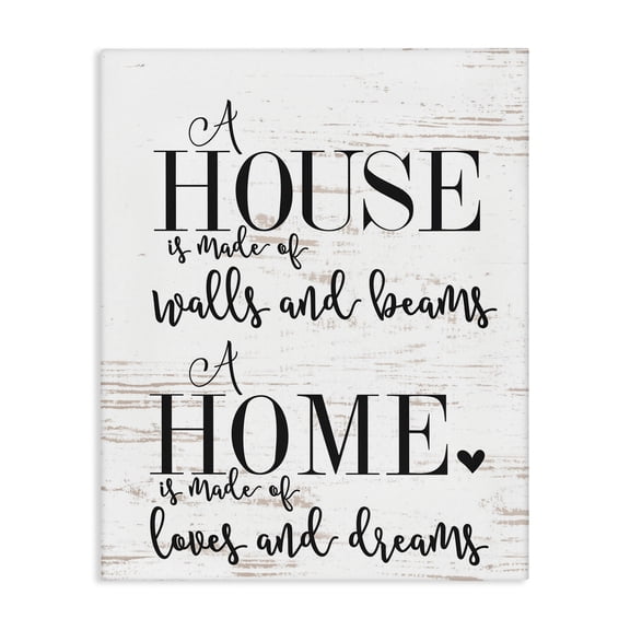 Stupell Industries Traditional Home Loves And Dreams Canvas Art, 30 x 40, by Lettered and Lined