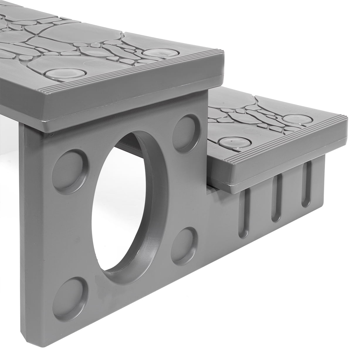 XtremepowerUS Spa and Hot Tub Step, Universal Camper Step, Anti-Slip, Hot Tub Step Gray