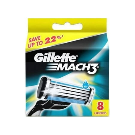 Gillette Mach3 Refill Razor Blade Cartridges, 2 Count (Pack of 4)