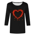 thumbnail image 5 of gakvbuo Valentine Day Shirt For Women Trendy 3/4 Sleeve Tunic Tops Cute Love Hearts Graphic Tees Round Neck Casual Funny Shirts Tops Blouse, 5 of 6