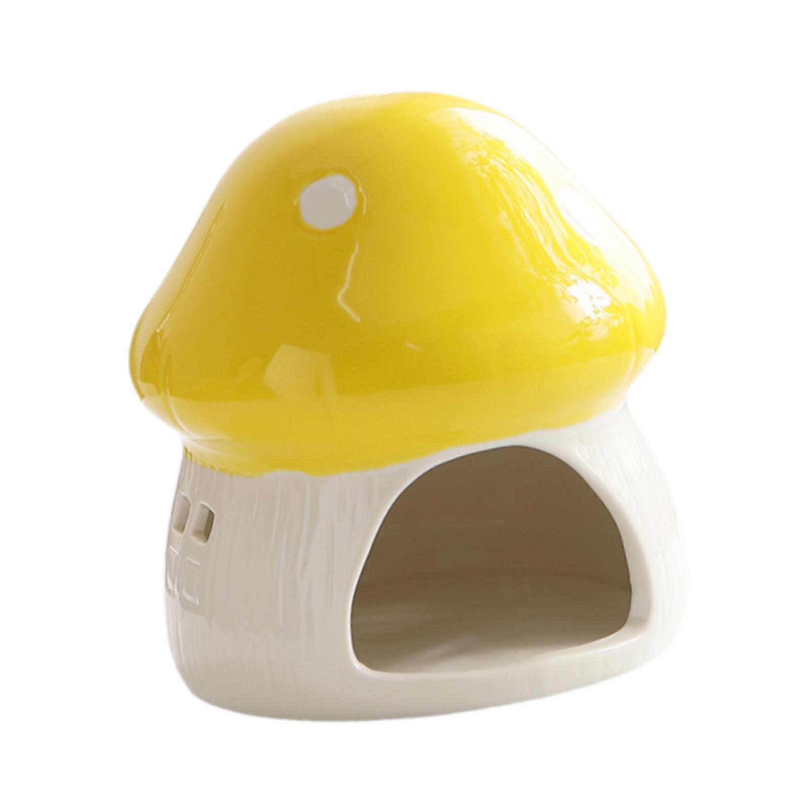 Bvdfgk Ceramic Hamster House Cave Creative Indoor Hideaway House Guinea Pig Hideout for Yellow