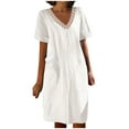 thumbnail image 2 of LOVZFMLL Robe d'Été Aguichant et Tendance à Imprimé Sans Manches à Col en V pour Femme Blanche 2TG, 2 of 3