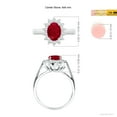 thumbnail image 4 of ANGARA Natural Princess Diana Inspired 1.25 ct Ruby Ring with Diamond Halo in 14K White Gold for Women (Size-8x6mm) | July Birthstone, Anniversary, Jewelry Gift for Women | Natural Ruby Ring, 4 of 9