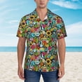 thumbnail image 2 of Xecao Color Summer print Hawaiian shirt - a stylish short-sleeve button-down for men, perfect for casual beach and tropical outings., 2 of 9
