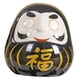 thumbnail image 5 of Figura decorativa de muñeca Daruma japonesa de cerámica blanca, regalo decorativo versátil. Negro, 5 of 9